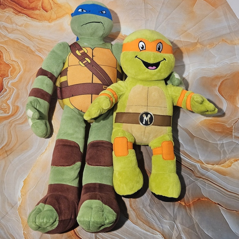 Teenage Mutant Ninja Turtles Large Plush Lot Leonardo Michelangelo TMNT